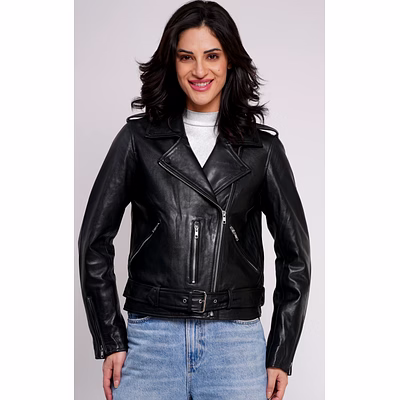100% leather motorcycle biker jacket wx 114