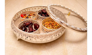 Shubh Deep Silver Dry Fruit Platter