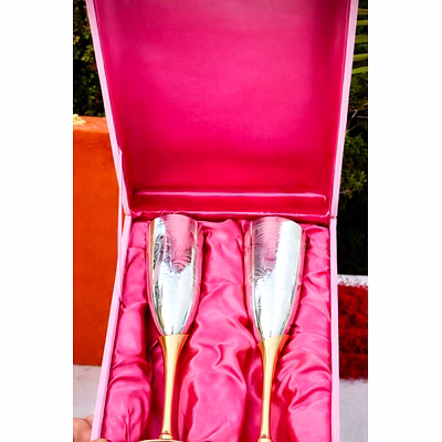regalia silver champagne glass set