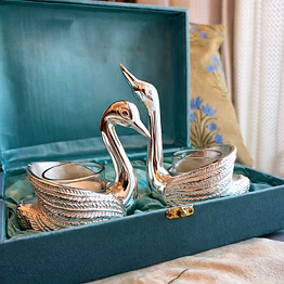 royal swan tealight candle holder set