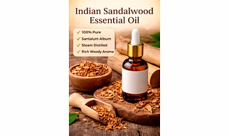 Indian Sandalwood Essential Oil (Santalum Album) – Natural Steam Distilled Fragrance Grade