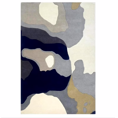 safia carpet and rug modern abstract area rug, navy blue gray white pattern, contemporary living room carpet (5x8)ft