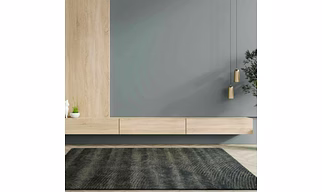 Modern Textured Area Rug, Dark Gray, Plush Shag Pattern, Contemporary Living Room Carpet