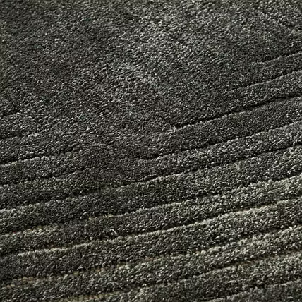 Modern Textured Area Rug, Dark Gray, Plush Shag Pattern, Contemporary Living Room Carpet-1