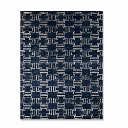 safia carpet and rug geometric pattern area rug, navy blue and white, modern cross design, contemporary indoor floor carpet