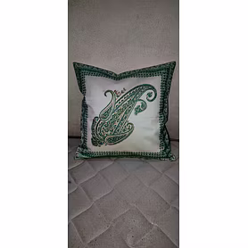 Chanderi hand block print cushion cover
