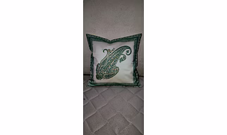 Chanderi hand block print cushion cover
