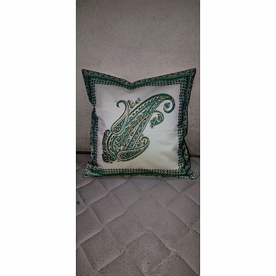 chanderi hand block print cushion cover