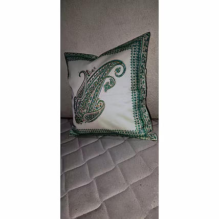 Chanderi hand block print cushion cover-1