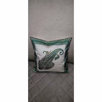 Chanderi hand block print cushion cover-2