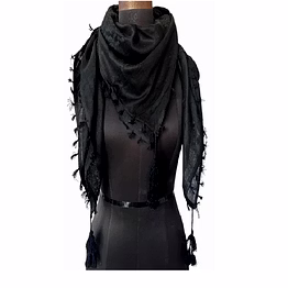 black classic shemagh men cotton head scarf ghutra arabian arafat army military multi-purpose large size 48 x 48 inch scarf