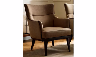 Handcrafted Upholstered Accent Armchair with Solid Wooden Legs, Plush Cushioned Seat, and Elegant Contemporary Design