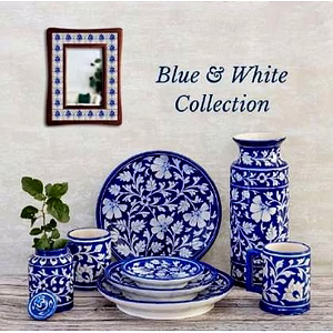 Handcrafted Jaipur Blue Pottery Ceramic Decorative Vase – Hand-Painted, Lead-Free Glazed Art for Home Décor & Export  Handcrafted Jaipur Blue Pottery Ceramic Vase – Hand-Painted, Lead-Free Glazed Decorative Art for Home & Hospitality Blue Pottery  Jaipur Blue Pottery  Handmade Blue Pottery  Traditional Blue Pottery  Indian Blue Pottery  Authentic Blue Pottery  Blue Pottery Vase  Blue Pottery Plate  Blue Pottery Bowl  Blue Pottery Tiles  Blue Pottery Wall Plates  Blue Pottery Decorative Items