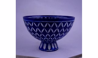 Handcrafted Jaipur Blue Pottery Ceramic Bowl – Home Decor & Utility Art
