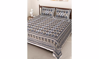 Traditional Block Printed Cotton Bedsheet Set for Global Home Decor