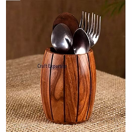 dur.arts rifa artism wooden cutlery rack - silverware organizer for kitchen utensils, knife holder, and fork spoon organizer - space-saving kitchen storage solution (barrel)