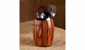 Rifa Artism Wooden Cutlery Rack - Silverware Organizer for Kitchen Utensils, Knife Holder, and Fork Spoon Organizer - Space-Saving Kitchen Storage Solution (Barrel)