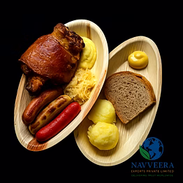 navveera areca leaf plates [ oval shape ] eco-friendly oval -shaped areca leaf plates – biodegradable party plates