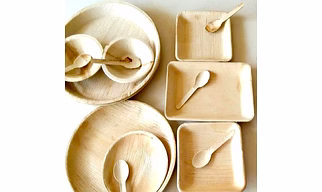 Areca leaf plates and bowls