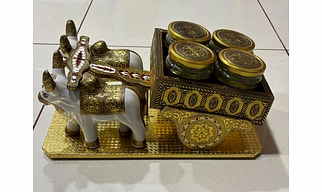 Antique Ritual Show Piece Bullock Cart Premium New Design Home Decoration Handmade Product Heritage Dry fruit jar