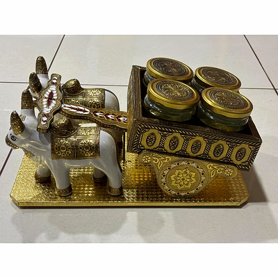 antique ritual show piece bullock cart premium new design home decoration handmade product heritage dry fruit jar