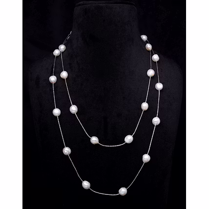 Timeless Elegance: 48-Inch White Freshwater Pearl Necklace with Life-Long Guarantee-1