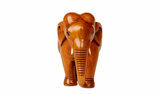 Teakwood Engraved Elephant Statue