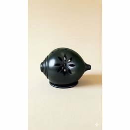terracotta black pottery shell candle holder diya