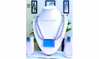 American Diamond Collar Necklace Set 2