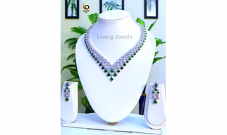American Diamond Collar Necklace Set 1