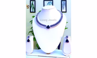 American Diamond Collar Necklace Set 6
