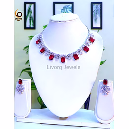 american diamond collar necklace set 7