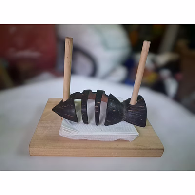 coconut shell tissue/napkin holder