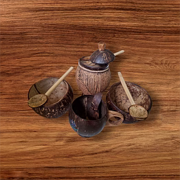 coconut shell bowls 2 nos., cup, 96020010jar and spoons