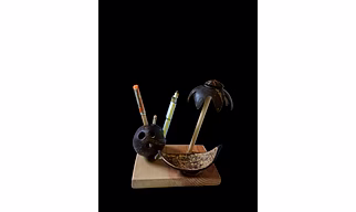 Coconut Shell Pen Stand