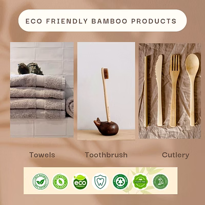 bamboo tooth brush and towels