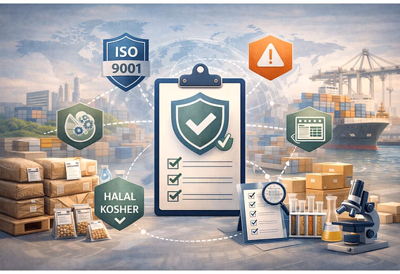 Food safety standards and lab-tested export-ready food shipments for international buyers.