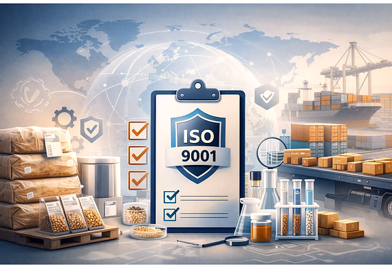 ISO 9001 certified food manufacturer ensuring consistent quality for global export shipments.