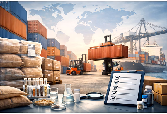 Global agri export partner verifying quality control and export-ready shipments for international bu
