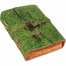 seather creative journals, green, 6 x 8 in, 200 pages, 1 count, 1 pack