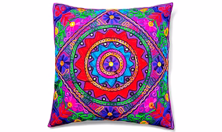 Boho Suzani Cushion Cover 24 inches | Indian Embroidered Pillowcase | Ethnic Bohemian Home Decor