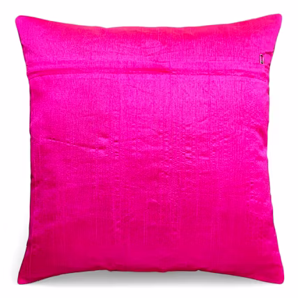 Handcrafted Brocade Silk Cushion Cover | Mandala Floral Design | Decorative Throw Pillowcase | 16x16 Inch-RED-2