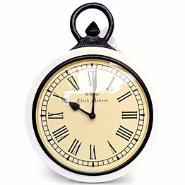 handmade wooden wall clock 10 inch pocket watch style