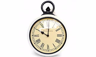 Handmade wooden wall clock 10 inch pocket watch style