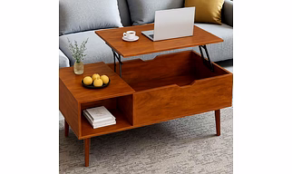 Handcrafted Lift-Top Coffee Table in Teak Wood