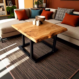 100% teak wood live edge table – nature-inspired design