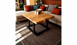 100% Teak Wood Live Edge Table – Nature-Inspired Design