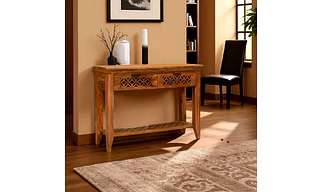 Handcrafted Teak Console Table | Rava Console Table By Asre Woods | – Stylish and Functional 100% Teak Wood