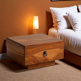 nox teak night stand by asre woods | 100% teak wood with natural finish.