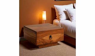 Nox Teak Night Stand by ASRE WOODS | 100% Teak wood with natural finish.